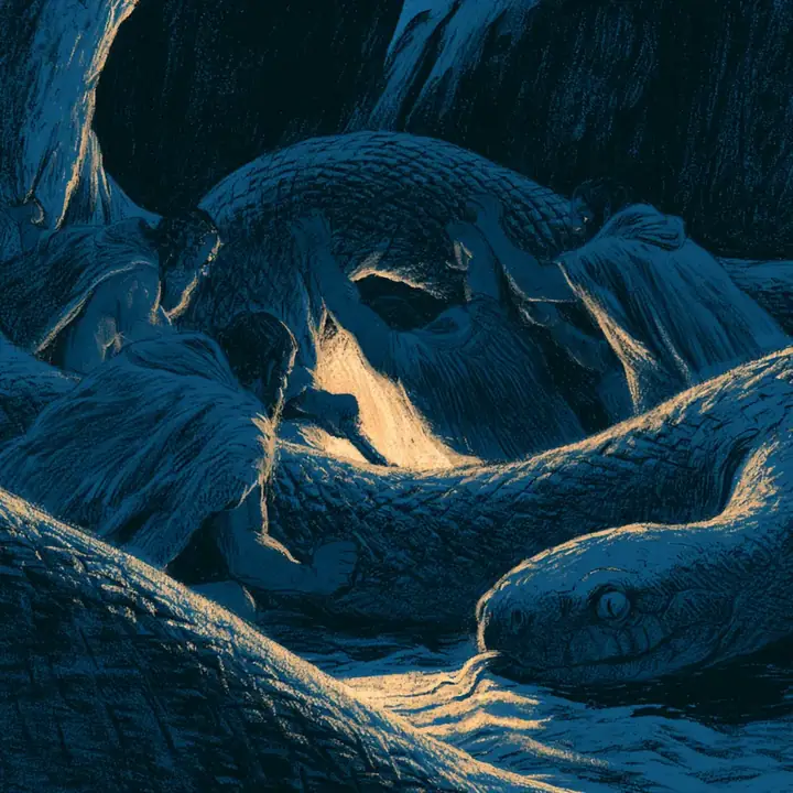 En serpent. Ils tiennent.