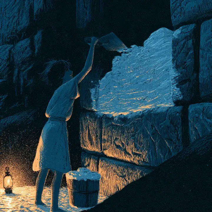Puis il la recouvre de plâtre. Et sur le plâtre, bien sagement, il inscrit le nom du roi.